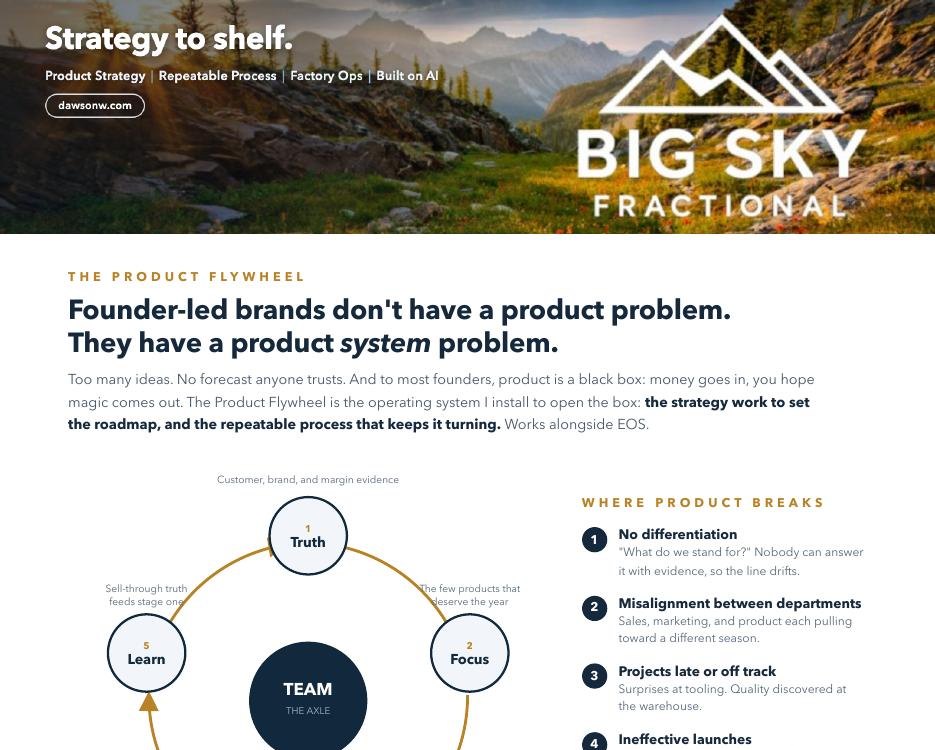 The Product Flywheel 2-pager, page one